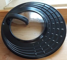 Fett Spritzschutz Metall mit Sichtglas Schwarz–Ø 32 cm– für Pfannen-Schutzdeckel