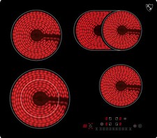 K&H 4 Zonen Glaskeramikkochfeld 59cm Elektro Autark rahmenlos NC-7206