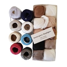 vintage, Konvolut - 18 x Seidenglanz-Stopfgarn - je 5 Gramm - neu und gebraucht