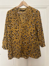 ZARA BASIC Bluse Leopard gelb