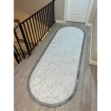 Weiß Grau Glitzer Teppich -