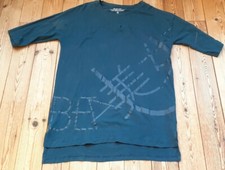 Tunika Kleid warm Frauen Gr. M 38 petrol elegant halbarm Baumwolle bequem breit