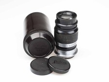 Leica Elmar 90mm f4 Objektiv Lens Black chrome Leitz Bakelit Dose 97593