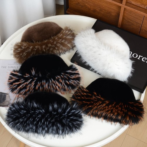 Damen kunstfell mütze beanie - mütze,