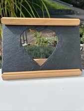 Schiefertafel Herz Bilderrahmen mit Holzfuss