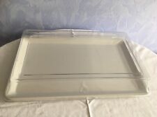 Präsentationsplatte, Servierplatte, GN-Platte weiß 52,5x32x2,5cm m. Haubendeckel