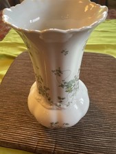 Hutschenreuther Vase  weiß-grün Blumenmuster