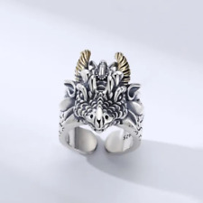 Verstellbarer S925 Drachenkopf Ring - Majestätischer Silberschmuck