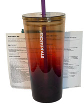 Starbucks LUXUS 18oz Tumbler Thermobecher Ombre Kaffe-braun Lila-rot BRANDNEU