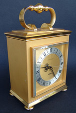 5,4 Kg. SCHWERE FEUERVERGOLDETE "BUCHERER" TISCH UHR  LÄUFT AUS DEN 80 er JAHREN