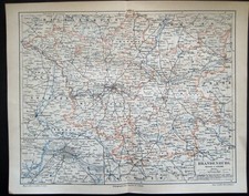 Litho / Histor. Landkarte  Brandenburg  / 1890 / Meyers Konservationsl  (257)