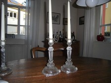 Zwei Glasleuchter antik Pressglas Gründerzeit 1900/1920 Art Deco