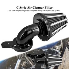Schwarz CNC Kegel Luftfilter Grau Einlass Für Harley Touring Street Glide 08-16
