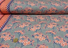Sakura Hana Hamburger Liebe Albstoffe Blumenstoff Biobaumwolle Jersey grau 50 cm