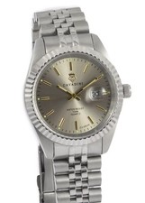 CAVADINI Herrenuhr Leonardo CV-330NJ Edelstahl Band 5-reihig Pearl XL Stahl-grau