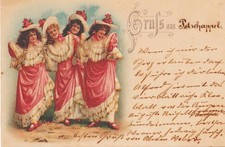 Coloriert Litho AK  Freital Potschappel 4 tolle Frauen ca. 1900 -  Oberoderwitz