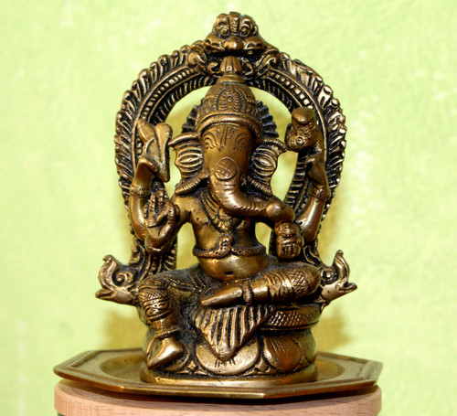 Messing sitzender lord - sitzender, ganesha