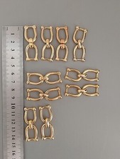 ● 10x Zierschnallen Dekoschnallen Schuhschnallen ● Schnallen Farbe gold 4x1 cm