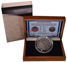 2015 Mali, 5oz Silber MOND Meteorit NWA 8599, Kuppelform! 5000 Francs