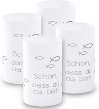Windlicht Fisch Deko 8 Stück Mini Tischlichter Kommunion Taufe Konfirmation
