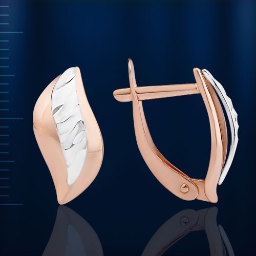Damen blatt ohrringe - ohrringe, rotgold