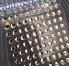 120 Selbstklebende 8mm Schmucksteine Strass- Glitzersteine Bordüre Rund Silber