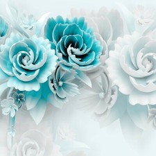 Fototapete blumen blau - fototapete, 3d