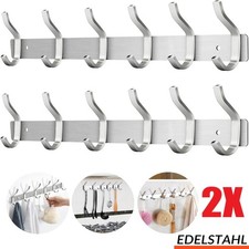 Garderobenhaken Edelstahl, Hakenleiste Kleiderhaken Wand 6 Haken Wandgarderobe