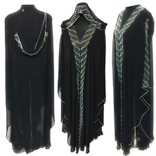 Luxus Schwarz Chiffon Stein