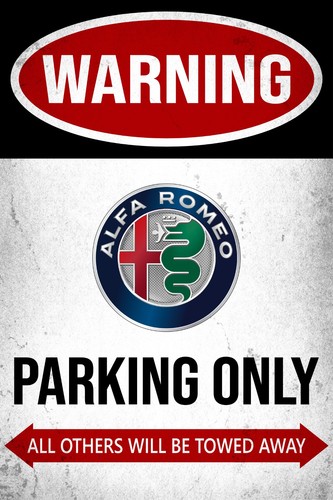 Blechschild alfa romeo parking - blechschild,