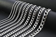 Edelstahlkette Panzerkette Halskette Armband Silber Herren Damen Modeschmuck