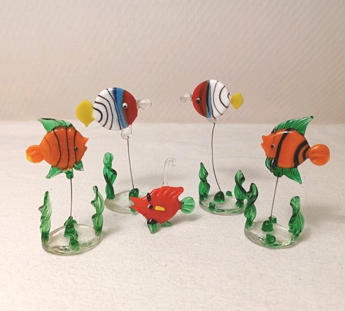 Vintage glasfiguren fische - glasfiguren,