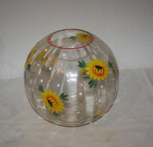 Alte glasvase bemalt 30er - bemalt,