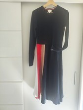 Tommy Hilfiger Damen Pulloverkleid dunkelblau Plissee Gr.L