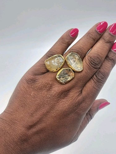 Statement ring citrin quarz - citrin,