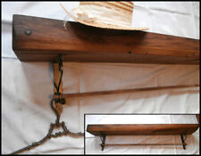 UNIKAT Antikholz Balkenregal Eiche mit Stange u Eisenhalterung 118,5 cm (01-8