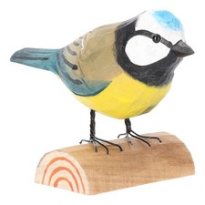 Blaumeise aus Holz Sockel Deko