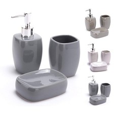 MSV Seifenablage Seifenspender Zahnputzbecher Zahnbürstenhalter Badset 3-teilig