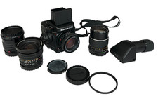 Mamiya 645 Pro AE Mittelformatkamera 3 Objektiv und viel Zubehör