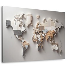 Weltkarte Leinwand Bild XXL