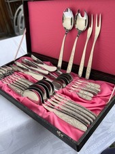 DDR Kult - Besteck ABS Diana Jagdmotiv Tiere 28 Teile Besteckkoffer Top