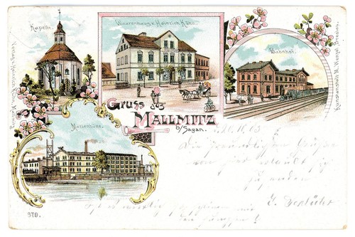 Litho gruss aus mallmitz - ak,