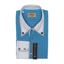 690$ Luxus Gerlin Hemd Gestreift Punkt Jacquard Baumwolle 16 - 41 2R ZILLI