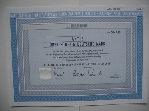Aktien der allbank ag - 2,