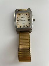 Armbanduhr, Eiger, Typ F454, Herren Silbern mit goldenen Armband, 6eckig