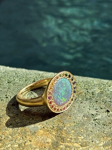 Sarah gardner black opal - opal, ring