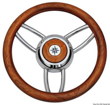 Edelstahl teak steuerrad boot - edelstahl/teak,