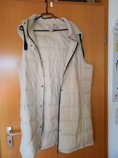 Long-Weste in cremefarben