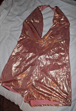 rot-goldener Romper Jumpsuit, Gr. XL (42/44), Halsverschluß, Ausschnitt hinten