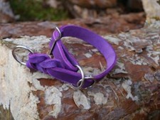 Lila fettlederhalsband mit - lila,